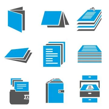 Document, report icons Stock Illustration