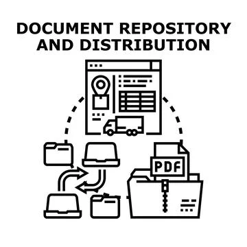 Document repository system distributing information and files Stock Illustration