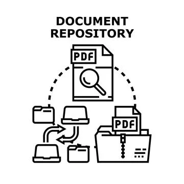 Document repository system storing digital information files Stock Illustration