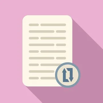 Document repost icon flat vector. Report data 스톡 일러스트