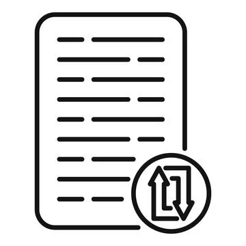 Document repost icon outline vector. Report data Stock Illustration