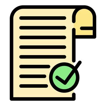 Document request icon color outline vector Stock Illustration