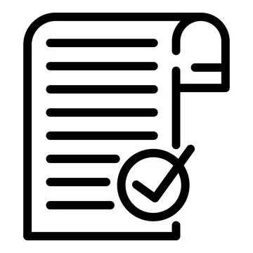 Document request icon, outline style Illustrazione stock
