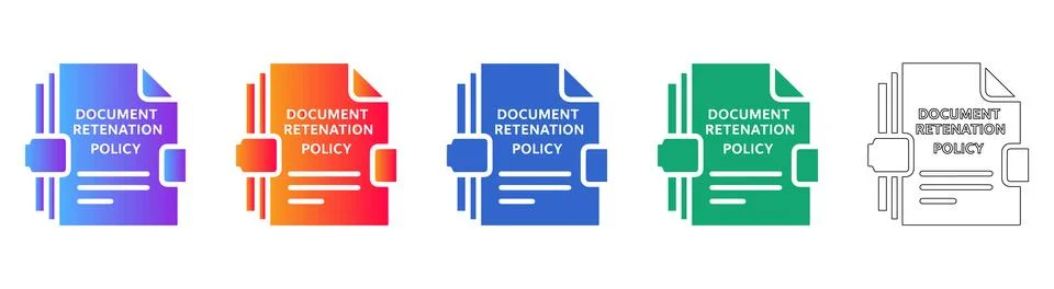 Document Retention Policy Set Stock Illustration