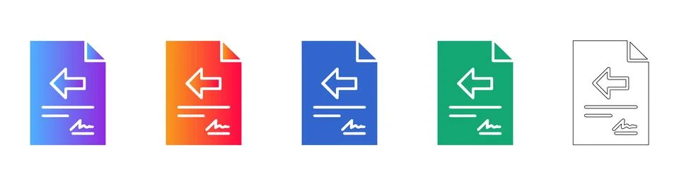 Document Return or Back Arrow Icons イラスト素材