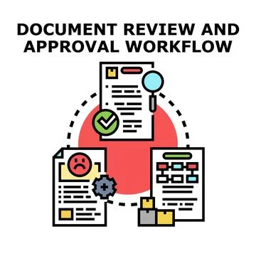 Document review and approval workflow process cycle Stock-Illustration