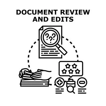 Document review and editing process concept イラスト素材