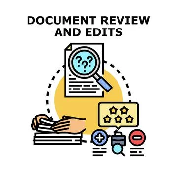 Document review and editing process concept イラスト素材