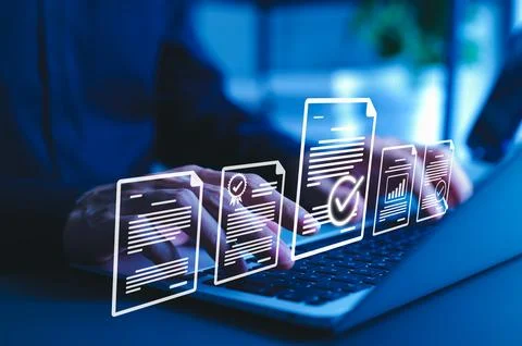 Document Review and Quality Control Process Concept. Stock Photos