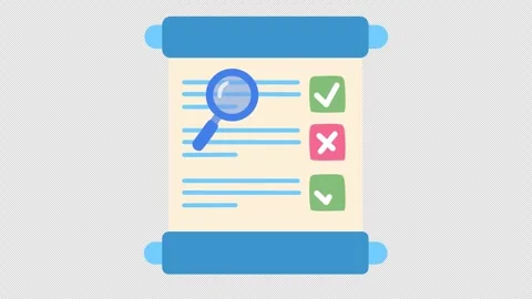 Document review with checklist feedback icon in cartoon animation. Stock Footage 310838706