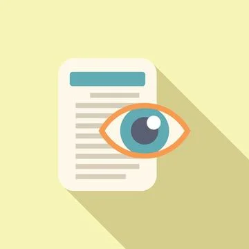 Document review concept icon with eye illustration Stock Illustration