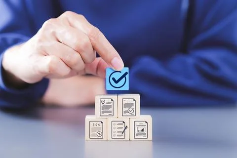 Document review process and quality control concept. Stock Photos