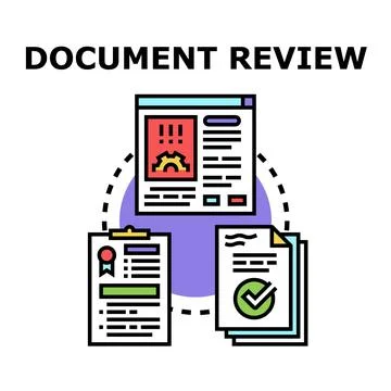 Document review process checking information data 스톡 일러스트