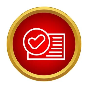Document review with a red check mark icon Illustrazione stock