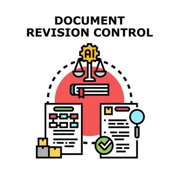 Document revision control process using artificial intelligence Stock Illustration