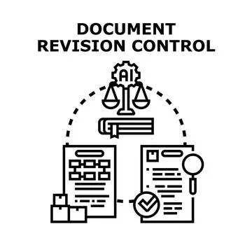 Document revision control process using artificial intelligence Stock Illustration