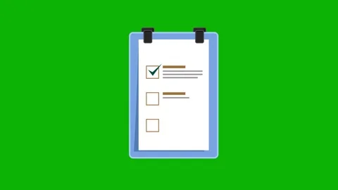 Document with Right Tick Animation on Green Screen | Approval and Success Concep Stock Footage 314919253