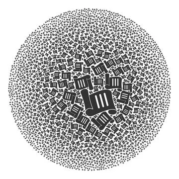 Document Roll Icon Round Cluster Mosaic イラスト素材