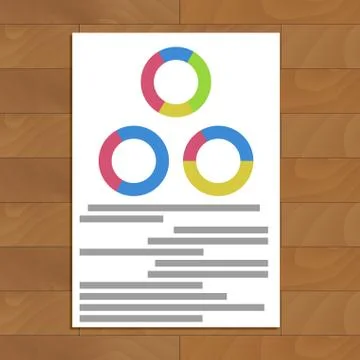 Document with round charts Stock Illustration