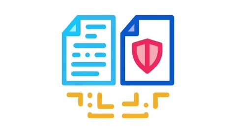 Document safety Icon Animation Stock Footage 145264549