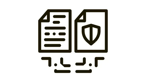 Document safety Icon Animation Stock Footage 145755696