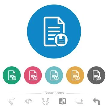 Document save flat round icons イラスト素材