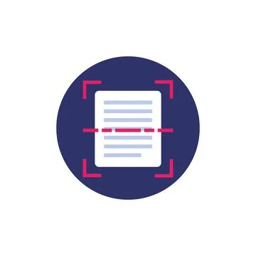 Document scan icon, flat vector イラスト素材