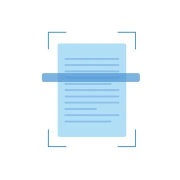 Document scanner icon. Digital scanner. Scanning text. Icon for mobile app. 库存插图