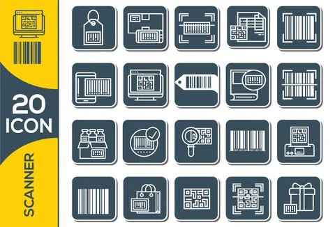 Document scanner line icon, outline vector sign, linear style pictogram isola Illustrazione stock