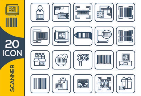 Document scanner line icon, outline vector sign, linear style pictogram isola Illustrazione stock