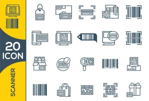 Document scanner line icon, outline vector sign, linear style pictogram isola Illustrazione stock