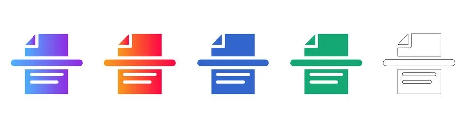 Document Scanner Modern Interface Icons 스톡 일러스트
