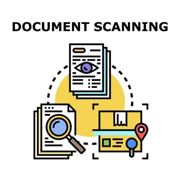 Document scanning and analysis for data digitization Stock Illustration