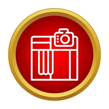 Document scanning and printing process with camera icon Иллюстрация