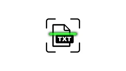 Document scanning animation with green laser light processing digital text .. Stock Footage 346498744