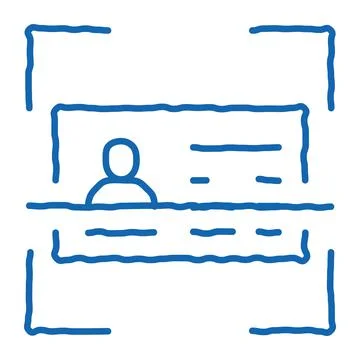 Document Scanning doodle icon hand drawn illustration Stock Illustration