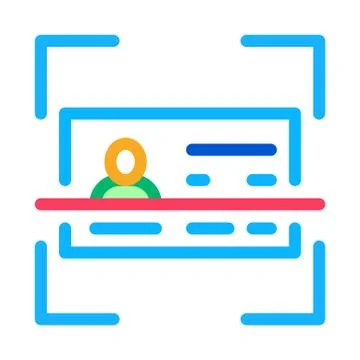 Document Scanning Icon Vector Outline Illustration Stock Illustration