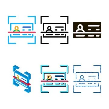 Document scanning icon vector outline stylized Illustrazione stock