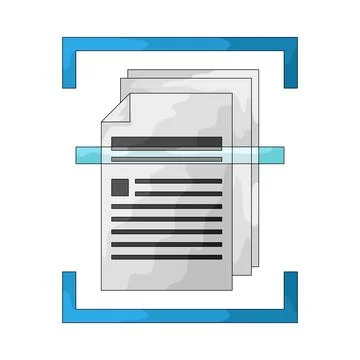 Document scanning illustration Illustrazione stock