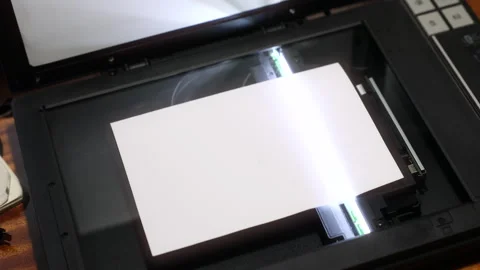 Document Scanning Process on Flatbed Scanner Vídeo Stock 328752458