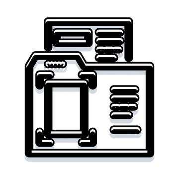 Document scanning process icon digitizing files for archive イラスト素材