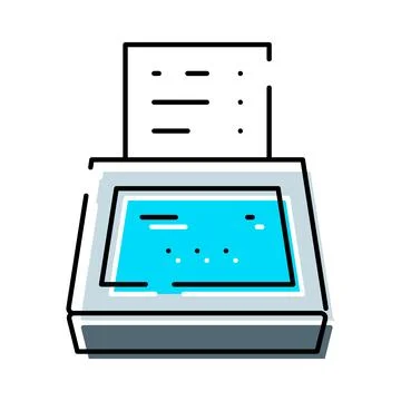 Document scanning process using an office scanner icon Stock Illustration
