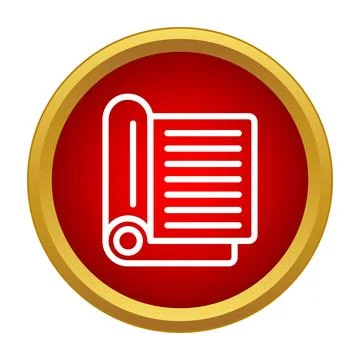 Document scroll vector icon on red circle 스톡 일러스트