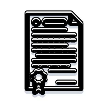Document with a seal icon representing agreement Stock Illustration