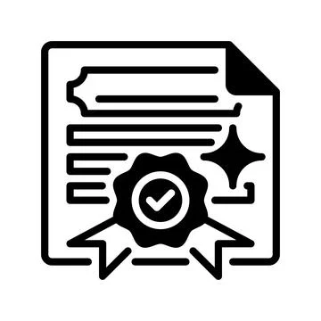 Document with Seal Line Icon, Outline Symbol for Official Approval, Certifi.. Stock Illustration