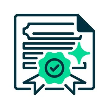 Document with Seal Line Icon, Outline Symbol for Official Approval, Certifi.. Stock Illustration
