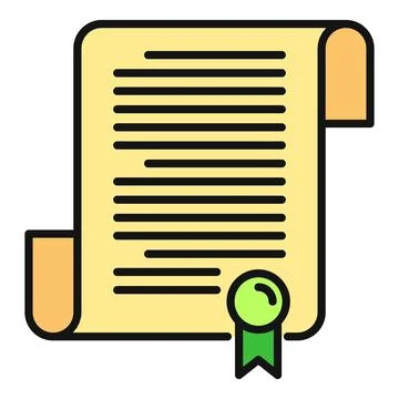 Document with seal representing achievement and education 库存插图