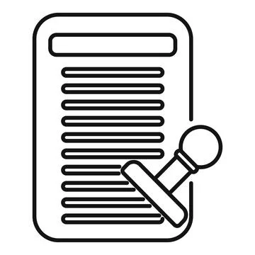 Document with a seal stamp confirming approval Illustrazione stock