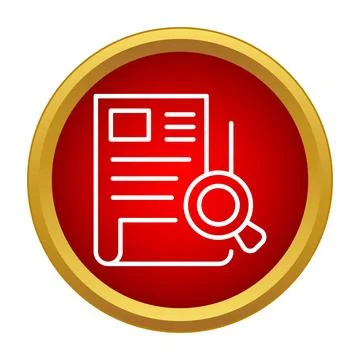 Document search and analysis icon exploring data Stock Illustration