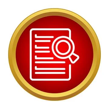 Document search and analysis icon exploring data Stock Illustration